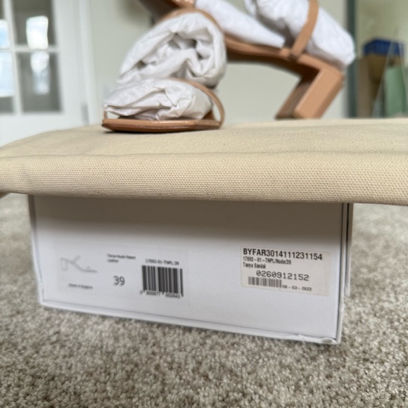 New In Box BY FAR Nude Tanya Heels - Picture 3 of 7